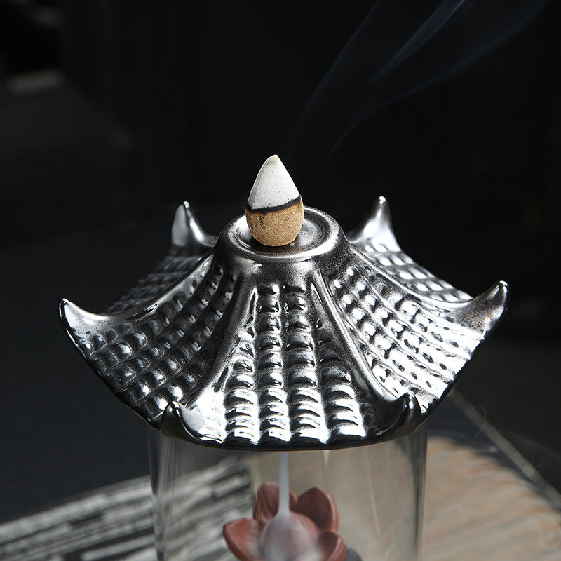 Large Lotus Ceramic Backflow Incense Burner