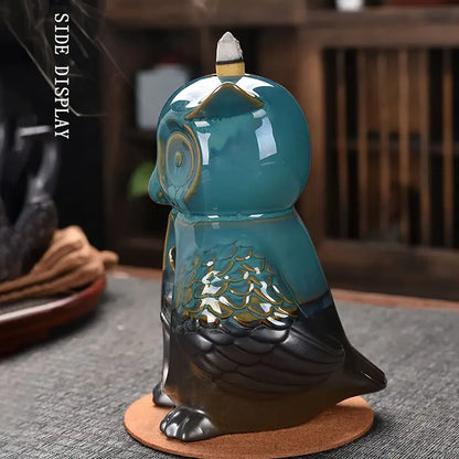 Owl Ceramic Backflow Incense Burner