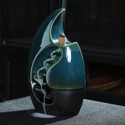 Ceramic Mountain Backflow Incense Burner
