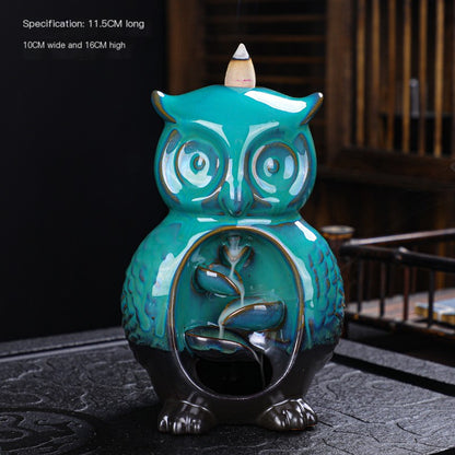 Owl Ceramic Backflow Incense Burner