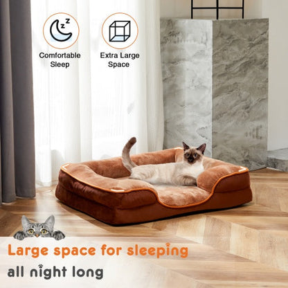 Memory Foam Pet Bed For Small Dogs And Cats With Washable And Removable Lid