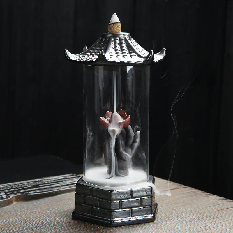 Large Lotus Ceramic Backflow Incense Burner