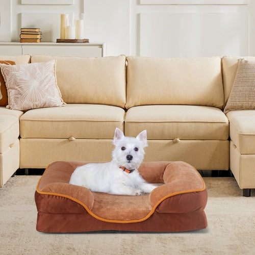 Memory Foam Pet Bed For Small Dogs And Cats With Washable And Removable Lid