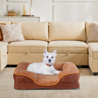 Memory Foam Pet Bed For Small Dogs And Cats With Washable And Removable Lid