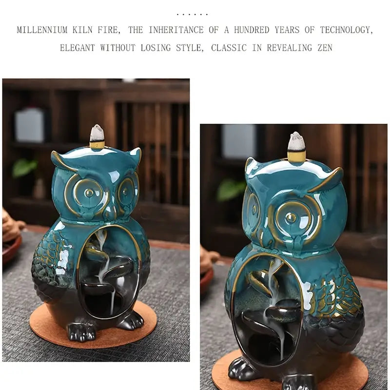 Owl Ceramic Backflow Incense Burner