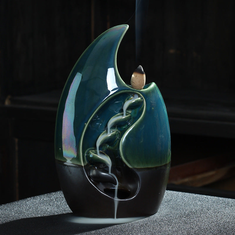 Ceramic Mountain Backflow Incense Burner