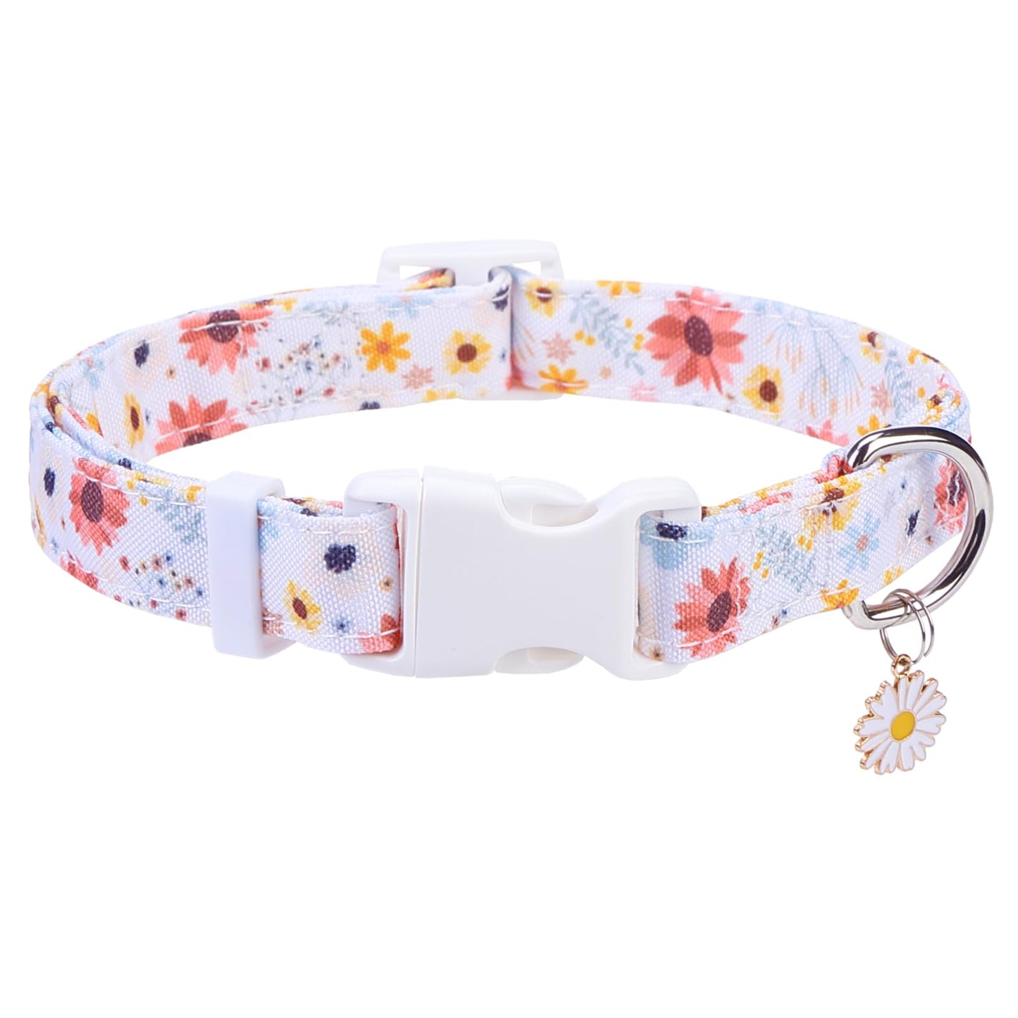 PUPTECK Cute Floral Dog Collar Soft Cloth