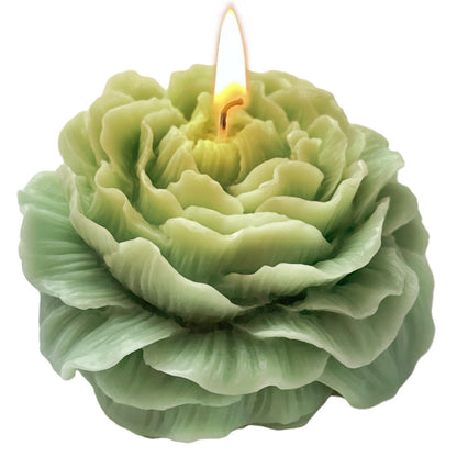 Turquoise Peony Flower Candle