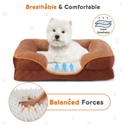 Memory Foam Pet Bed For Small Dogs And Cats With Washable And Removable Lid