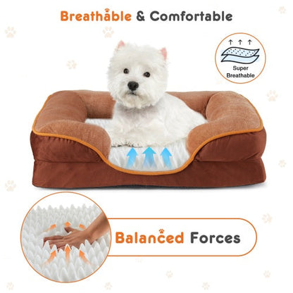 Memory Foam Pet Bed For Small Dogs And Cats With Washable And Removable Lid