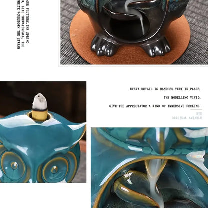 Owl Ceramic Backflow Incense Burner
