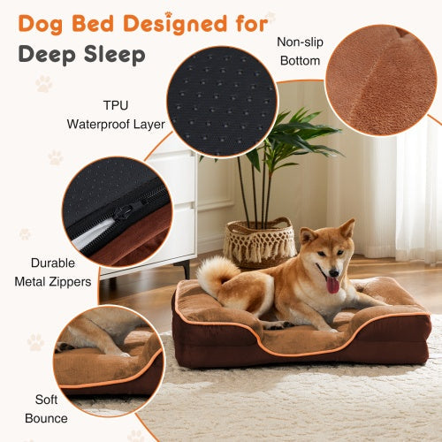 Memory Foam Pet Bed For Small Dogs And Cats With Washable And Removable Lid