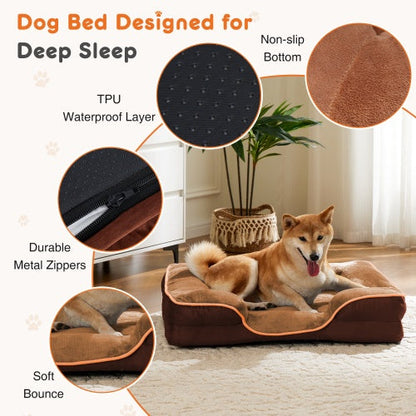 Memory Foam Pet Bed For Small Dogs And Cats With Washable And Removable Lid