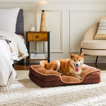 Memory Foam Pet Bed For Small Dogs And Cats With Washable And Removable Lid
