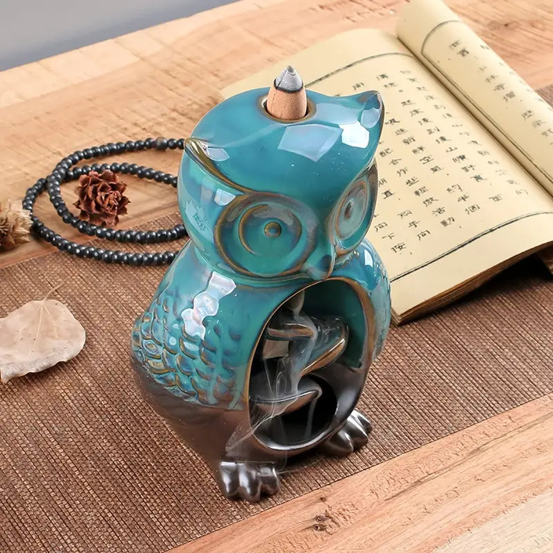 Owl Ceramic Backflow Incense Burner