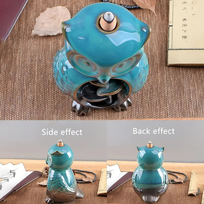 Owl Ceramic Backflow Incense Burner