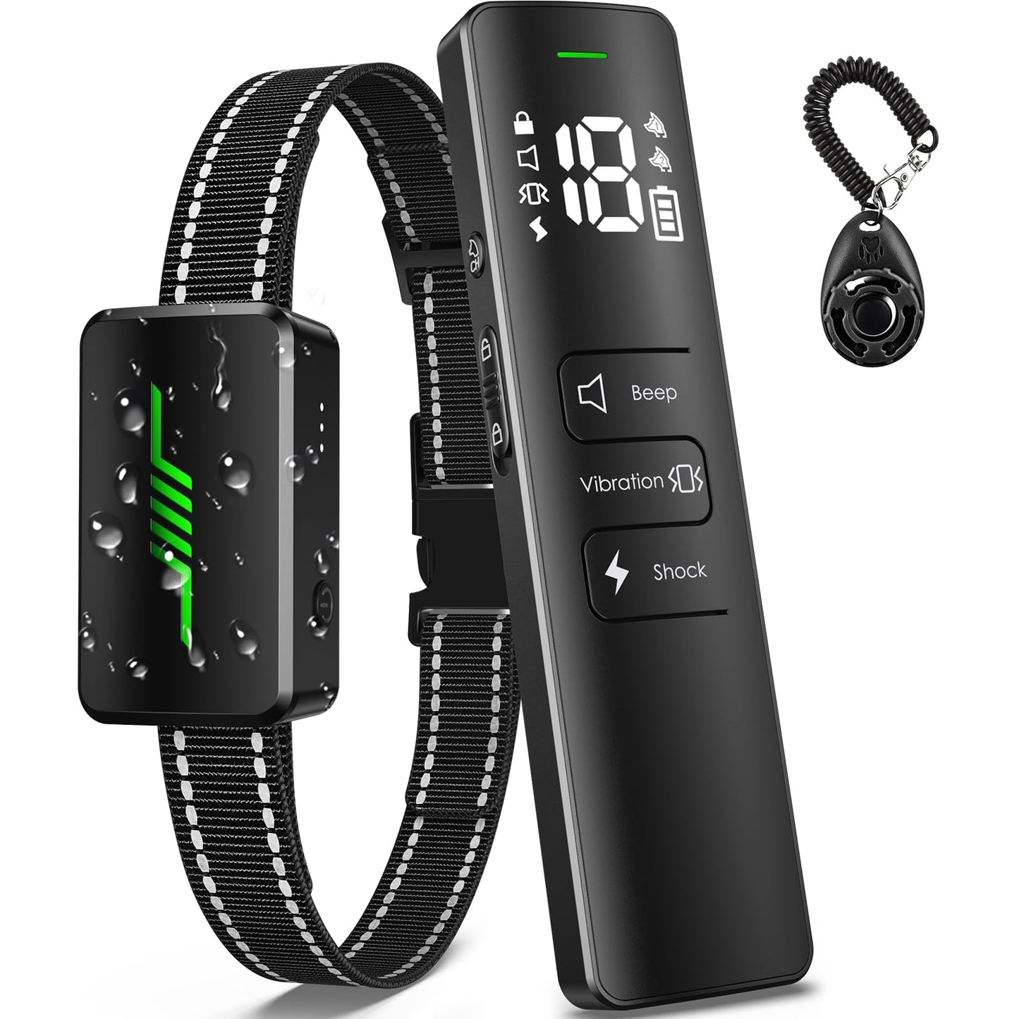 Dog Shock Collar 2023 New User-Friendly IPX7 Waterproof Dog Training Collar with 3 Modes Electric Shocker for 10-120lbs 2600FT E-Collar for Large Medium with Training Clicker (Black)