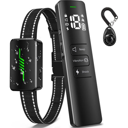 Dog Shock Collar 2023 New User-Friendly IPX7 Waterproof Dog Training Collar with 3 Modes Electric Shocker for 10-120lbs 2600FT E-Collar for Large Medium with Training Clicker (Black)